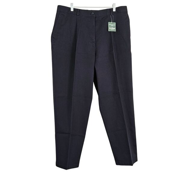 L.L. Bean Women's Wrinkle-Free Bayside Pants Ultra High-Rise- Navy- sz 20P -NIP - Picture 1 of 9